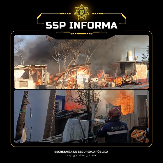 INCENDIO AFECTA SIETE VIVIENDAS EN SAN LUIS SUR, DZUNUNCÁN